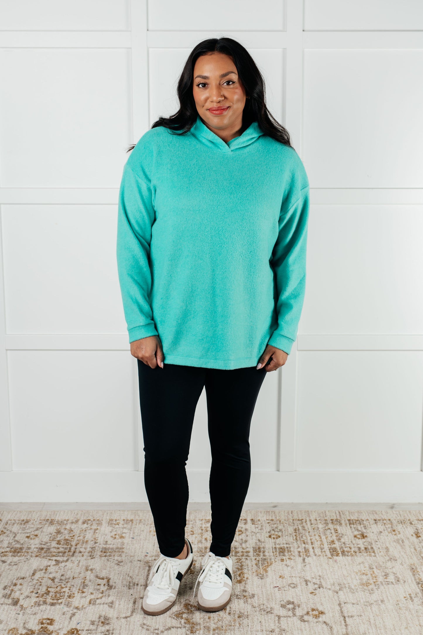 Basically My Favorite Hooded Pullover in Turquoise