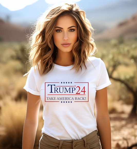 Trump 24 Take America Back White Unisex t-shirt