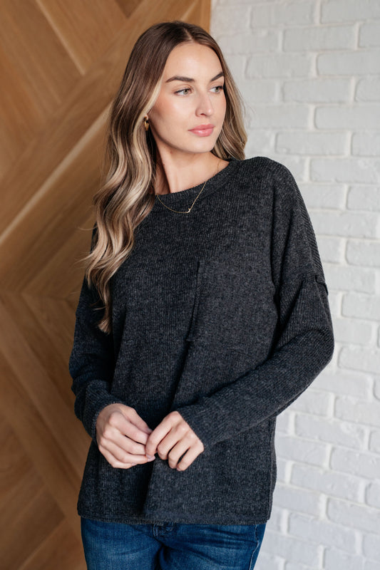 Casual Tuesday Ribbed Knit Sweater in Black