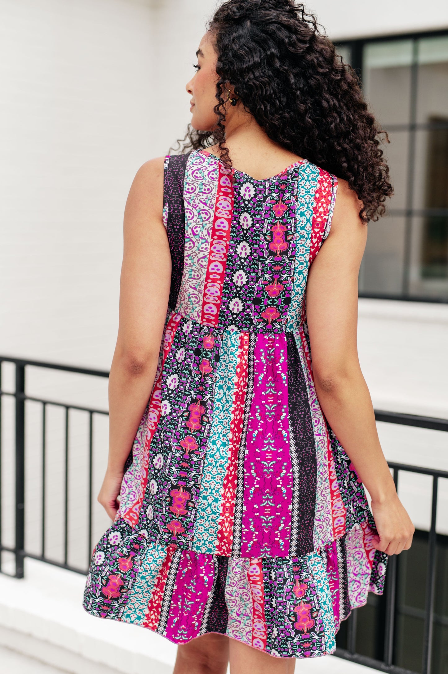 That's So Boho Mixed Print Sleeveless Dress