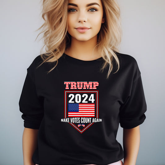 Trump 2024 Make Votes Count Again Black Unisex Sweatshirt