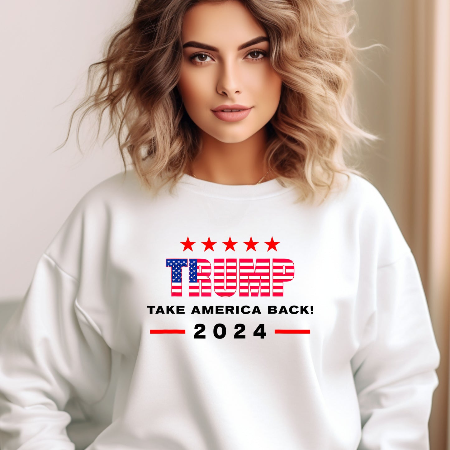 Trump Take America Back 2024 White Unisex Sweatshirt