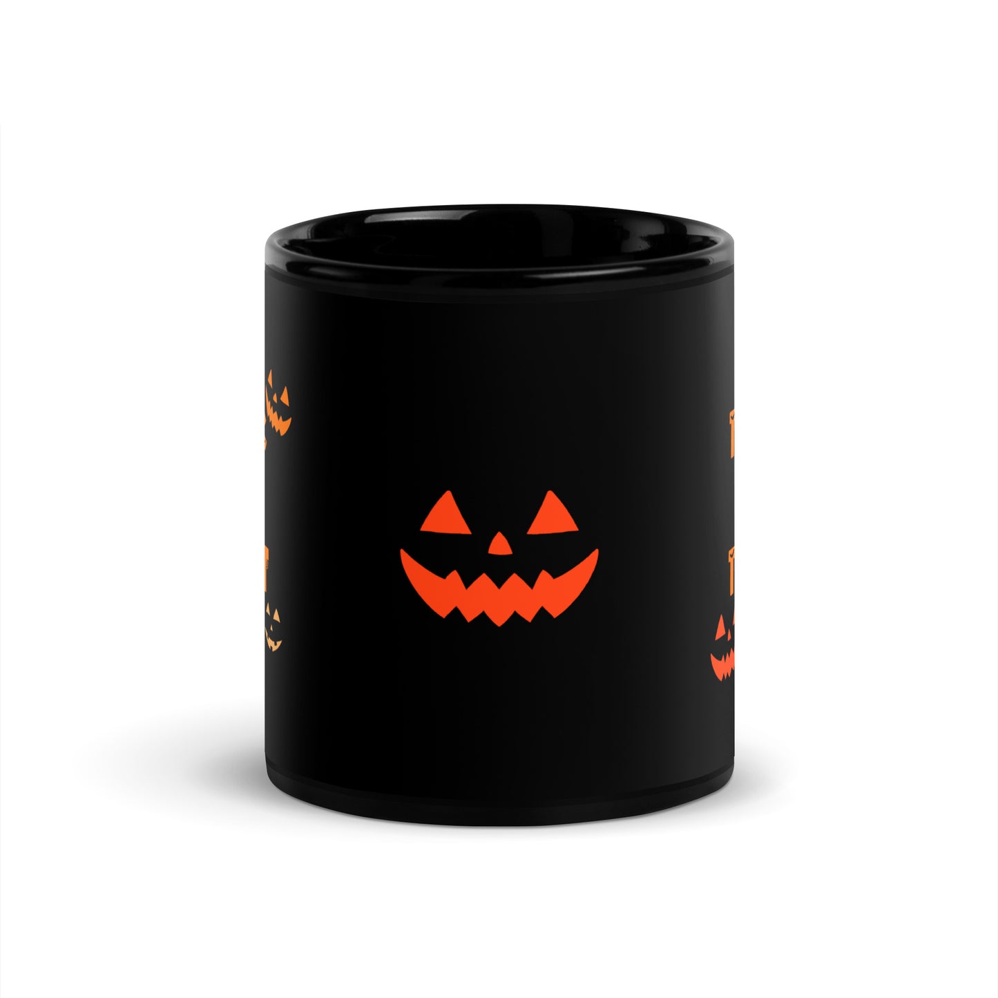 Trick or Treat Jack O Lantern Black Glossy Mug