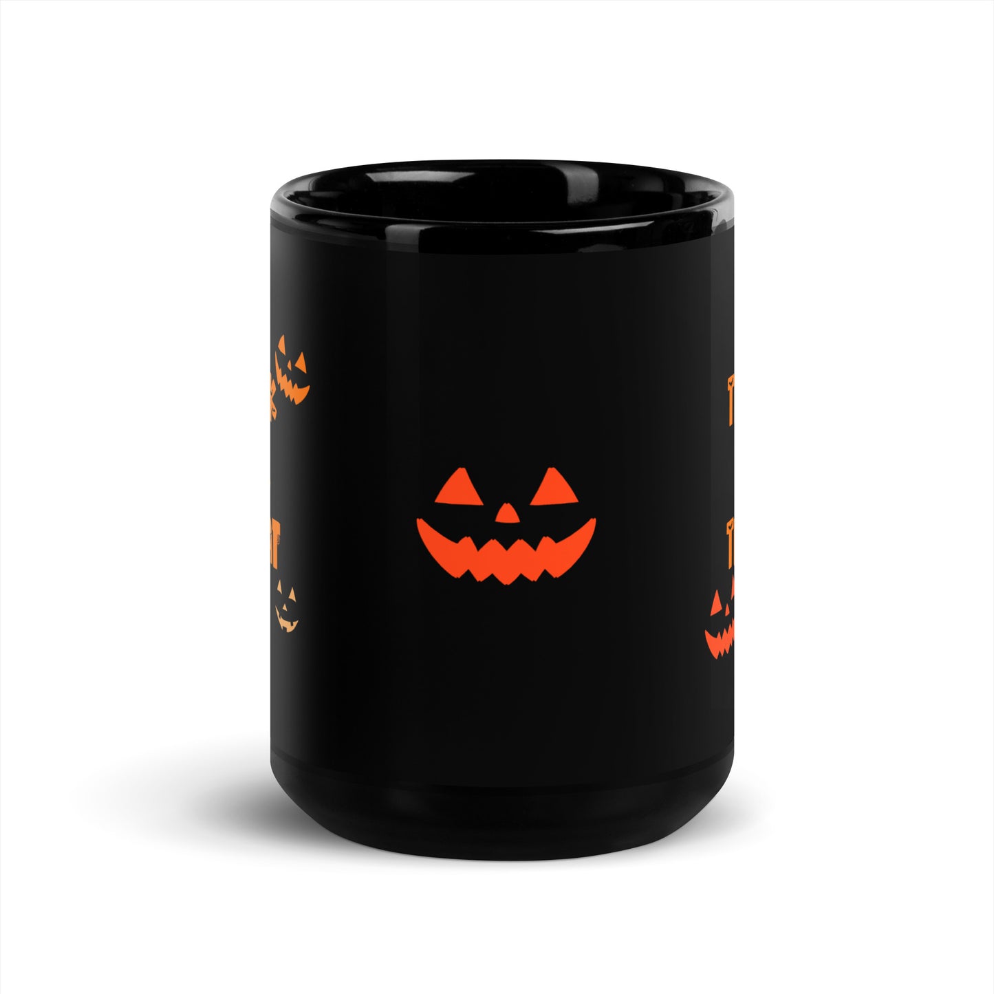 Trick or Treat Jack O Lantern Black Glossy Mug