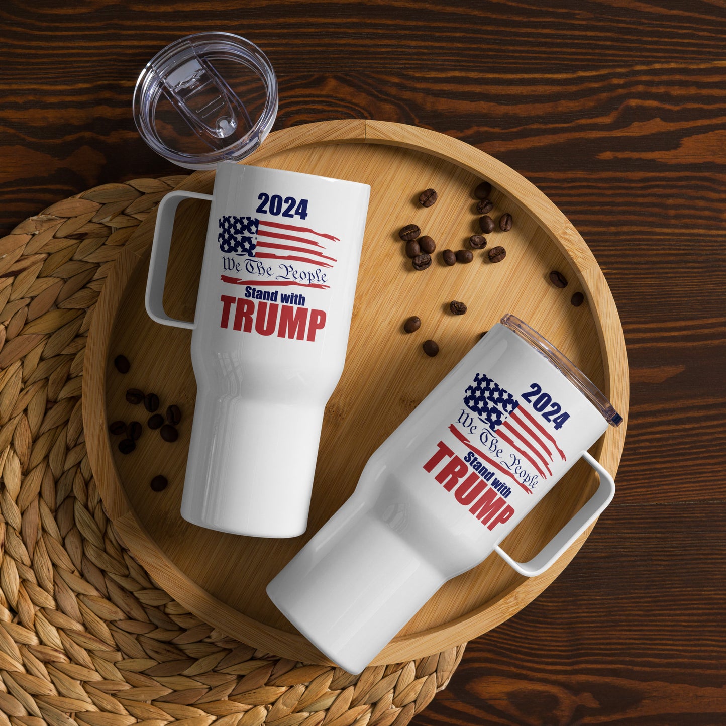 2024 We The People Stand With Trump Travel mug with a handle