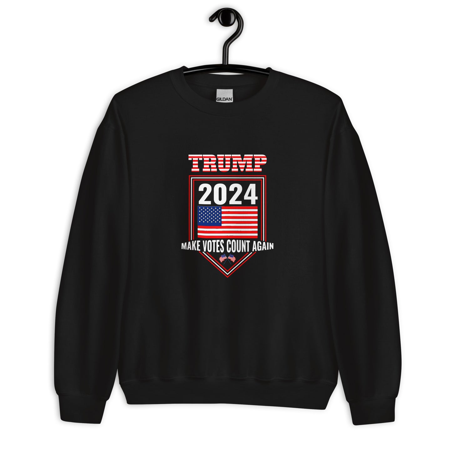 Trump 2024 Make Votes Count Again Black Unisex Sweatshirt