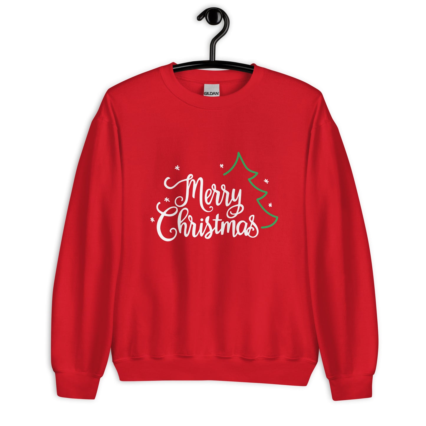 Red Merry Christmas with Tree Unisex Sweatshirt