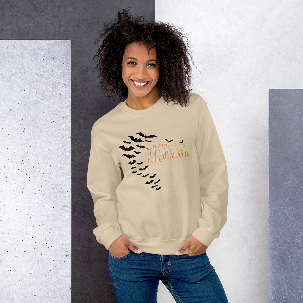 Happy Halloween with Bats Unisex Sweatshirt