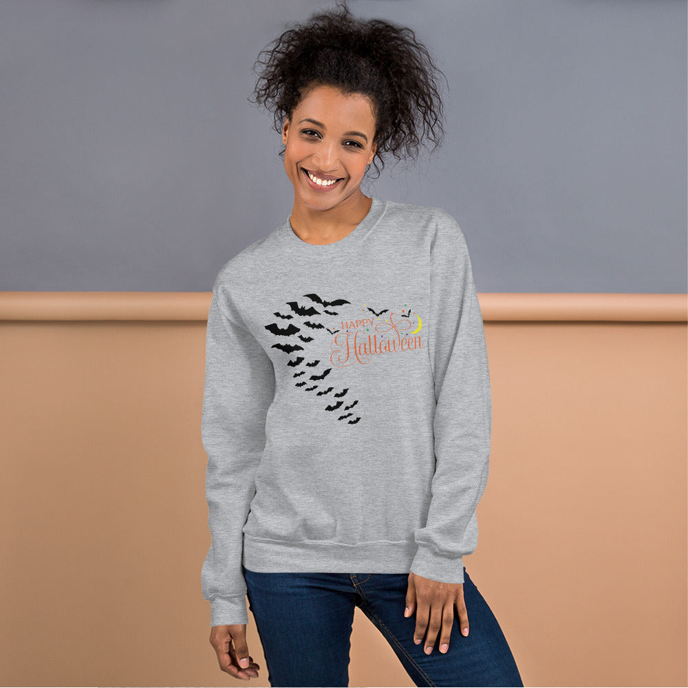 Happy Halloween with Bats Unisex Sweatshirt