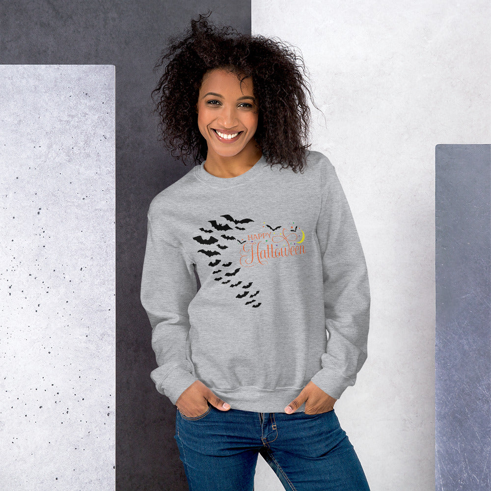 Happy Halloween with Bats Unisex Sweatshirt