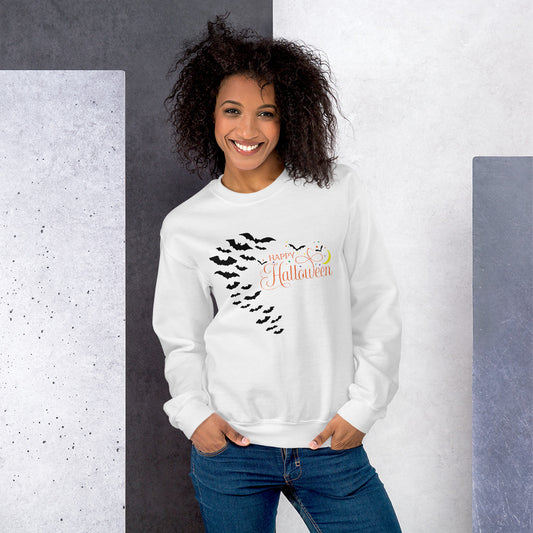 Happy Halloween with Bats Unisex Sweatshirt