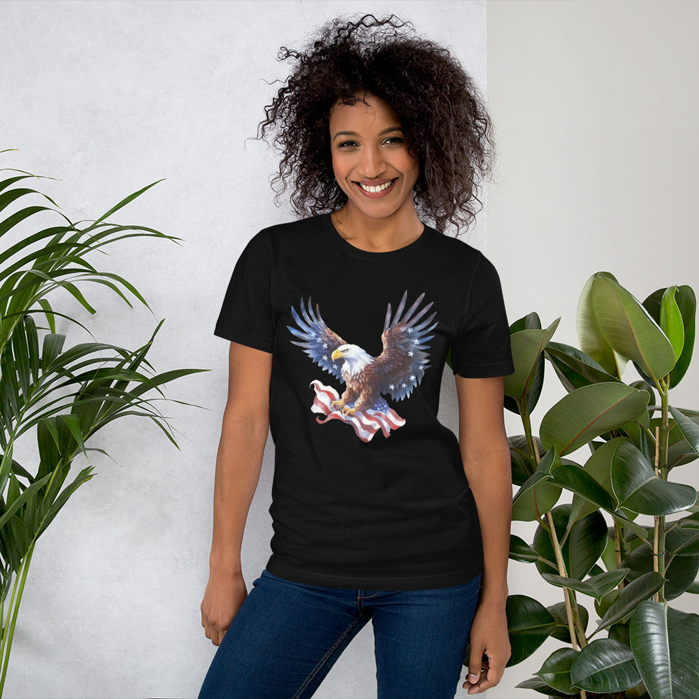 Patriotic Ealge and American Flag Unisex t-shirt