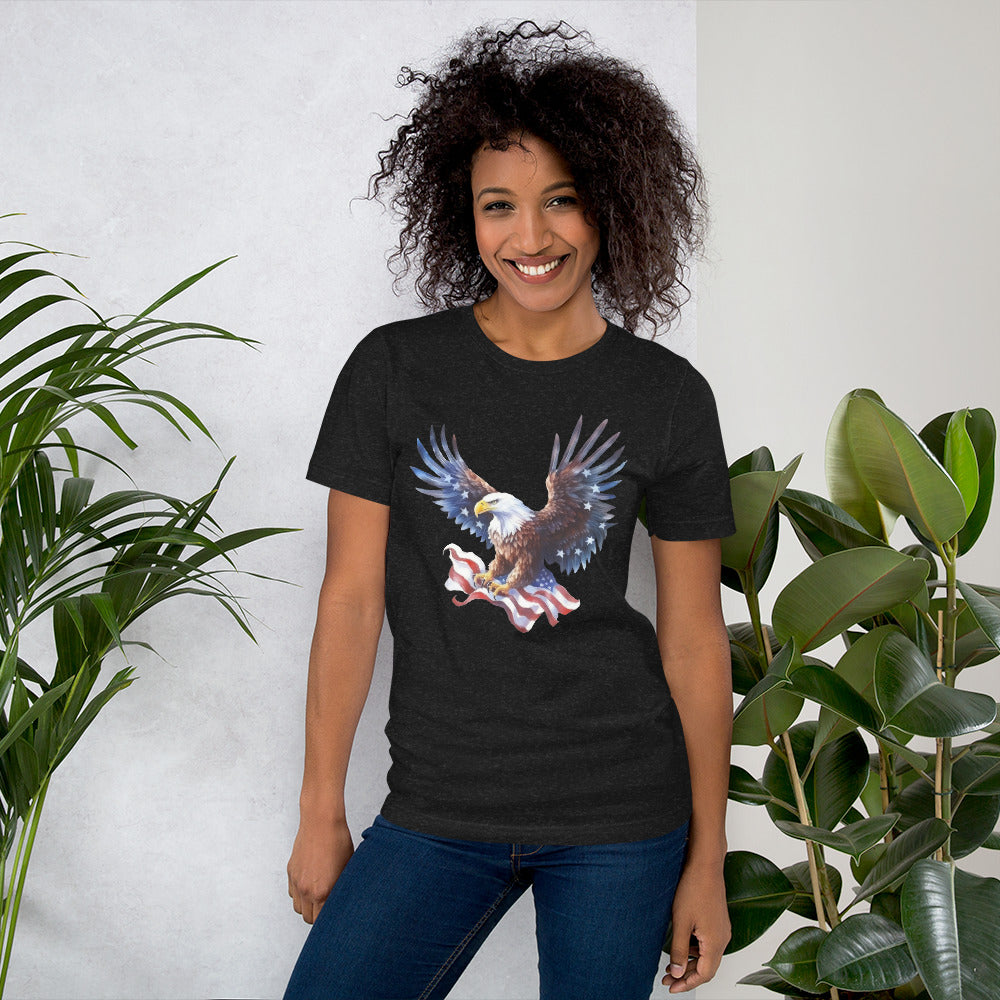 Patriotic Ealge and American Flag Unisex t-shirt