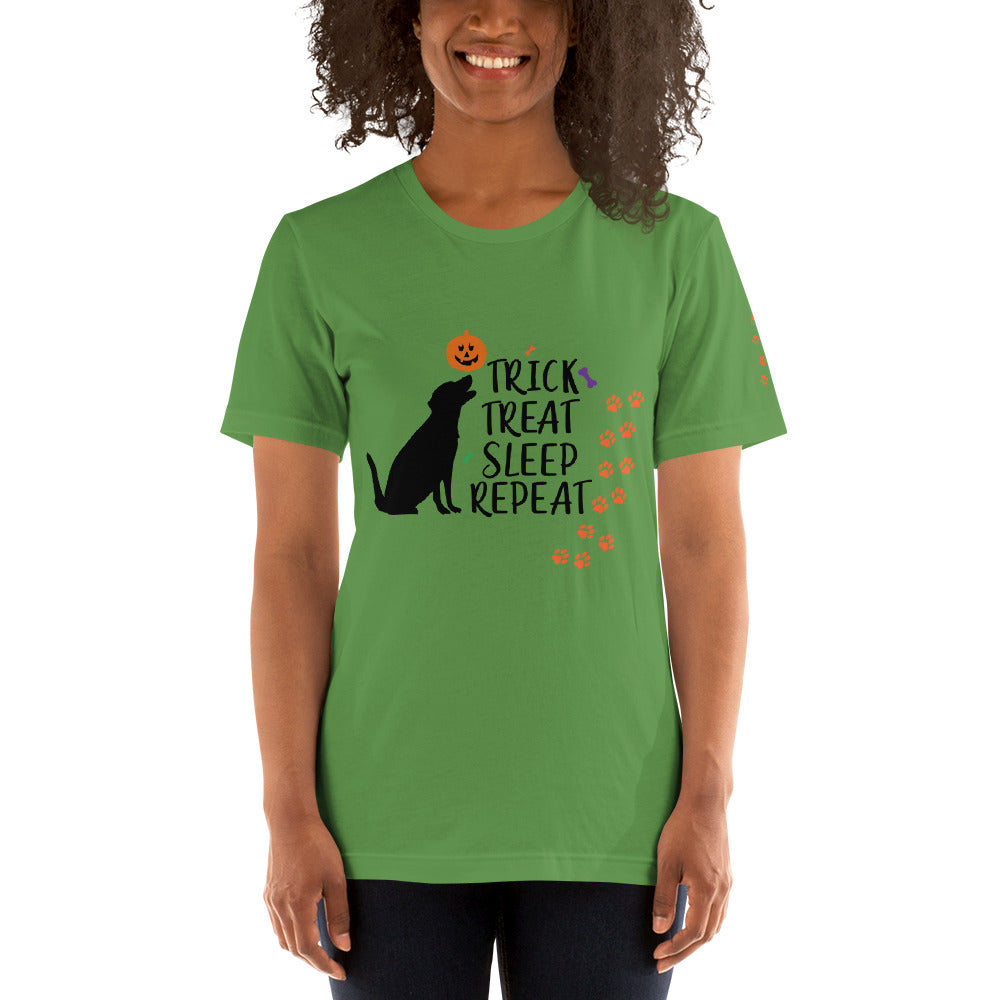 Trick Treat Sleep Repeat Dog Unisex t-shirt