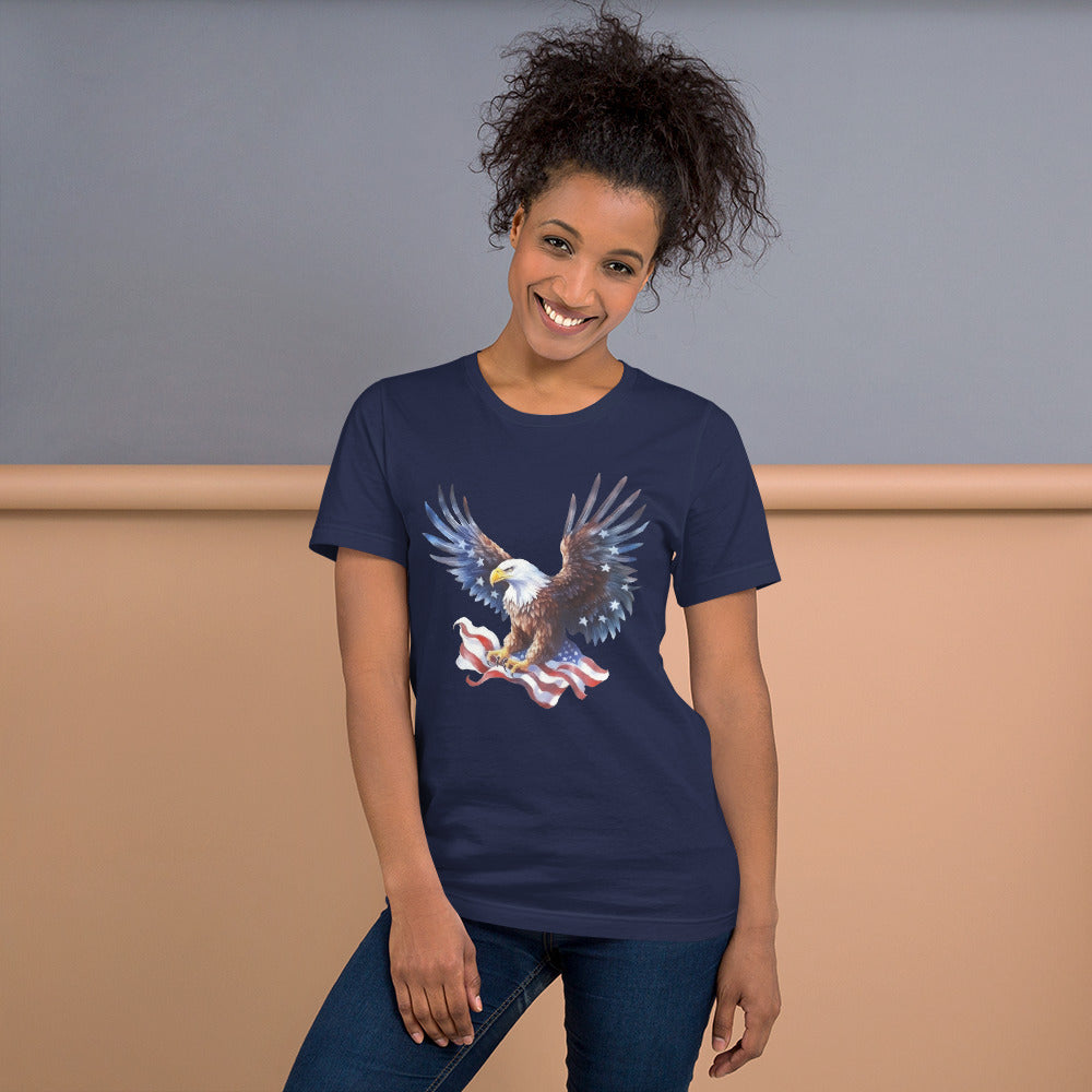 Patriotic Ealge and American Flag Unisex t-shirt