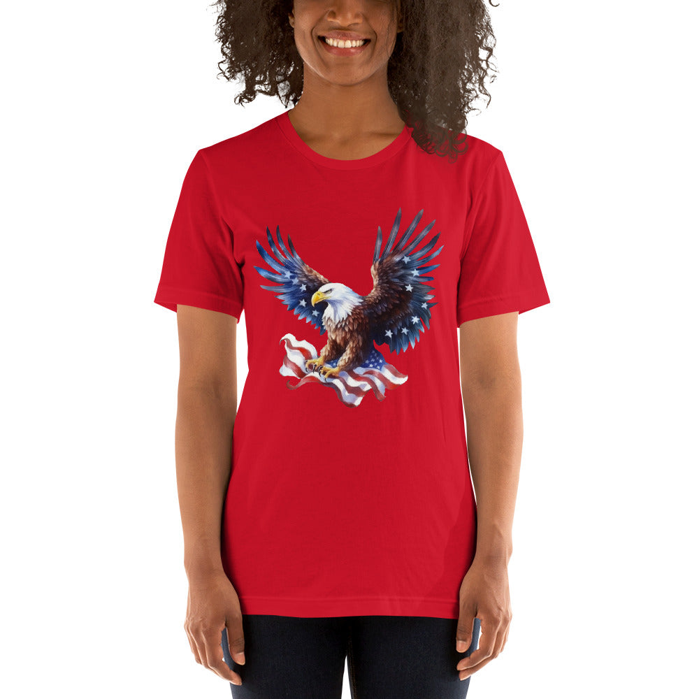 Patriotic Ealge and American Flag Unisex t-shirt