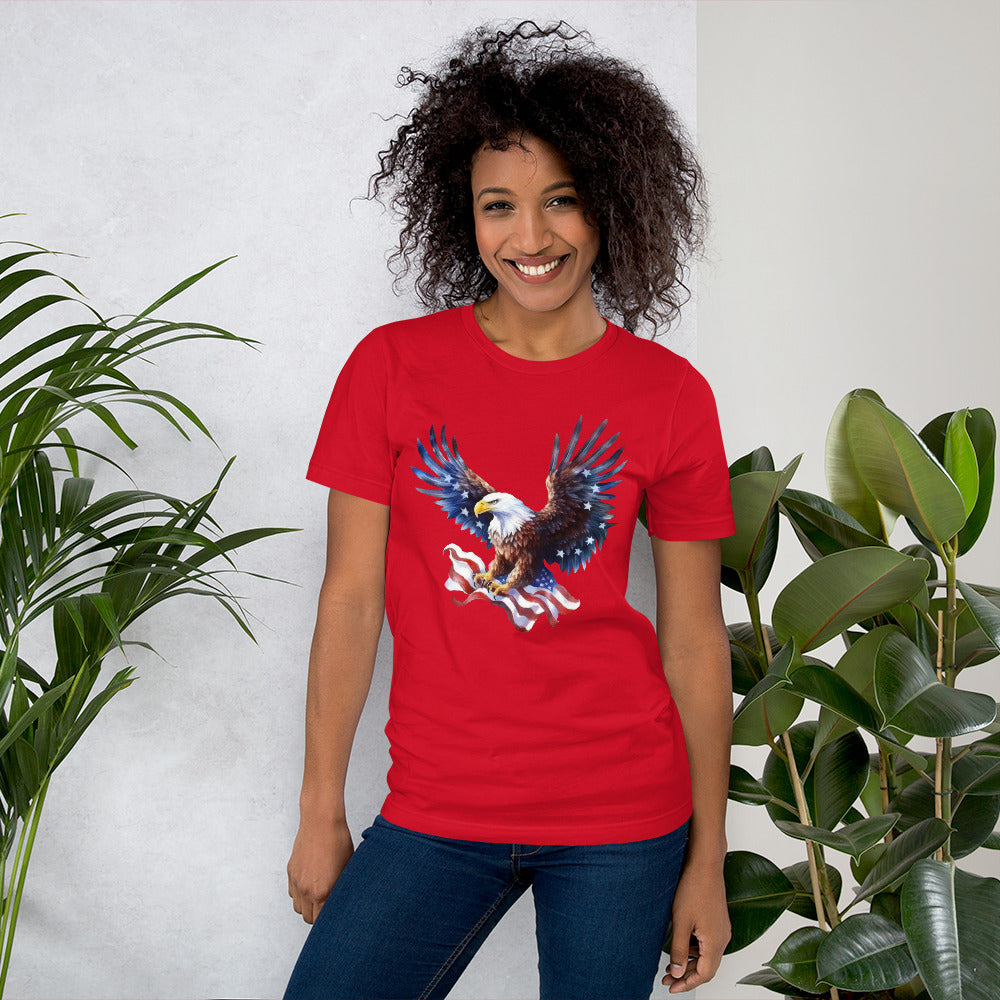 Patriotic Ealge and American Flag Unisex t-shirt