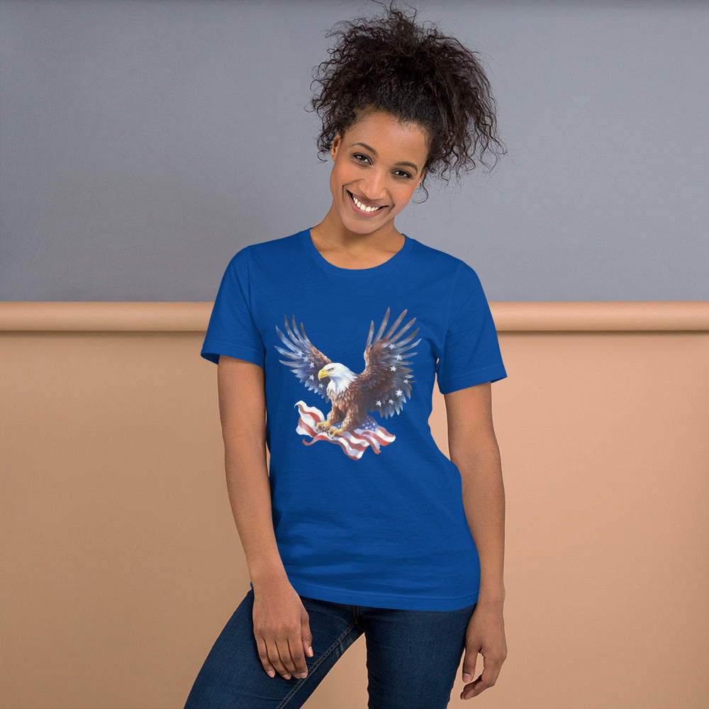 Patriotic Ealge and American Flag Unisex t-shirt