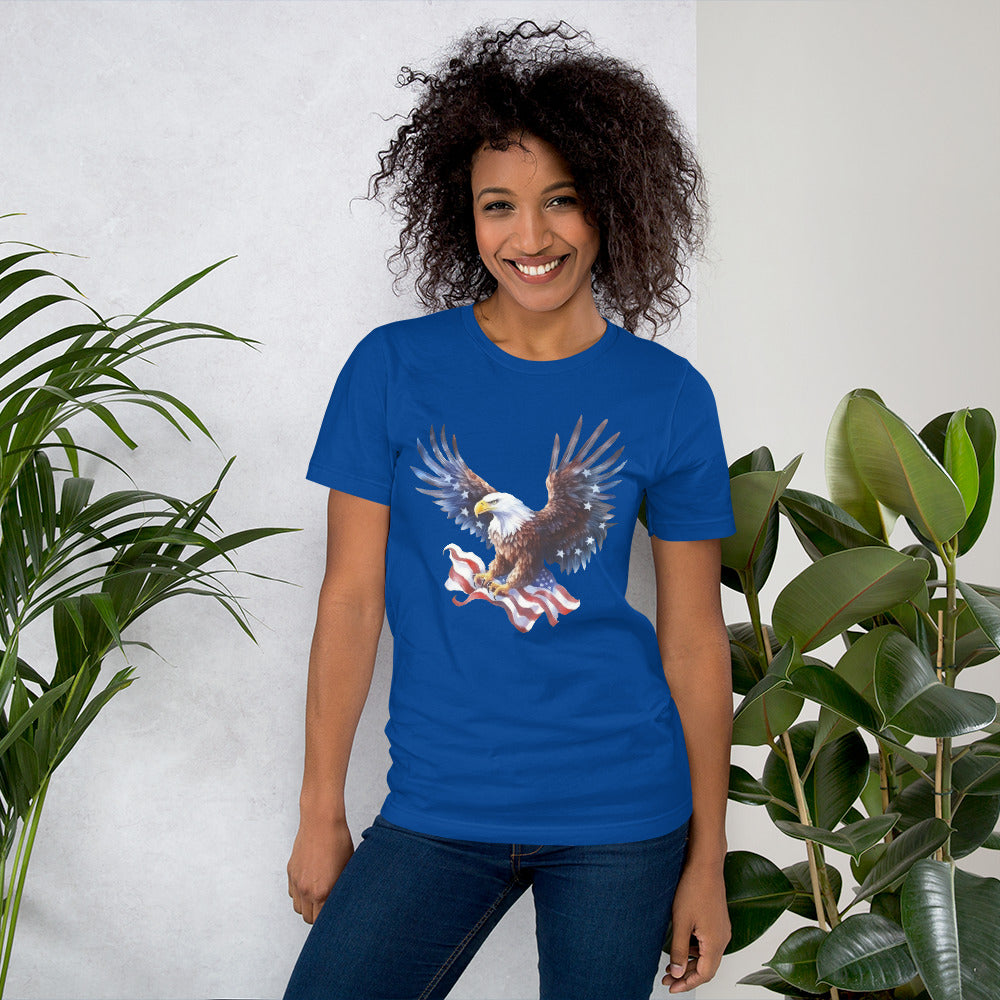 Patriotic Ealge and American Flag Unisex t-shirt