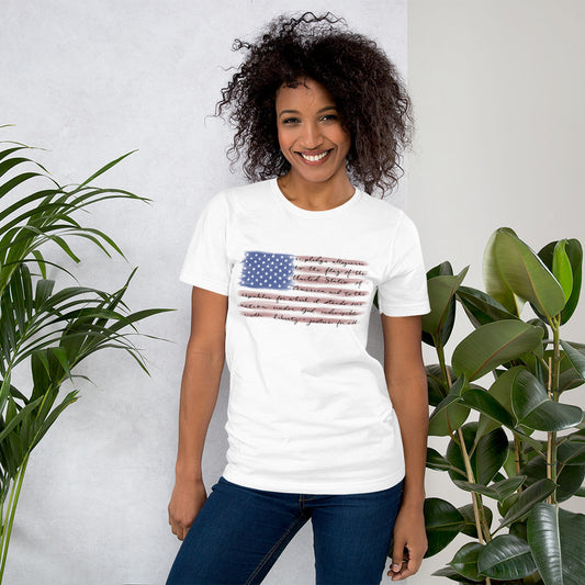 Pledge Of Allegiance USA American Flag Unisex t-shirt