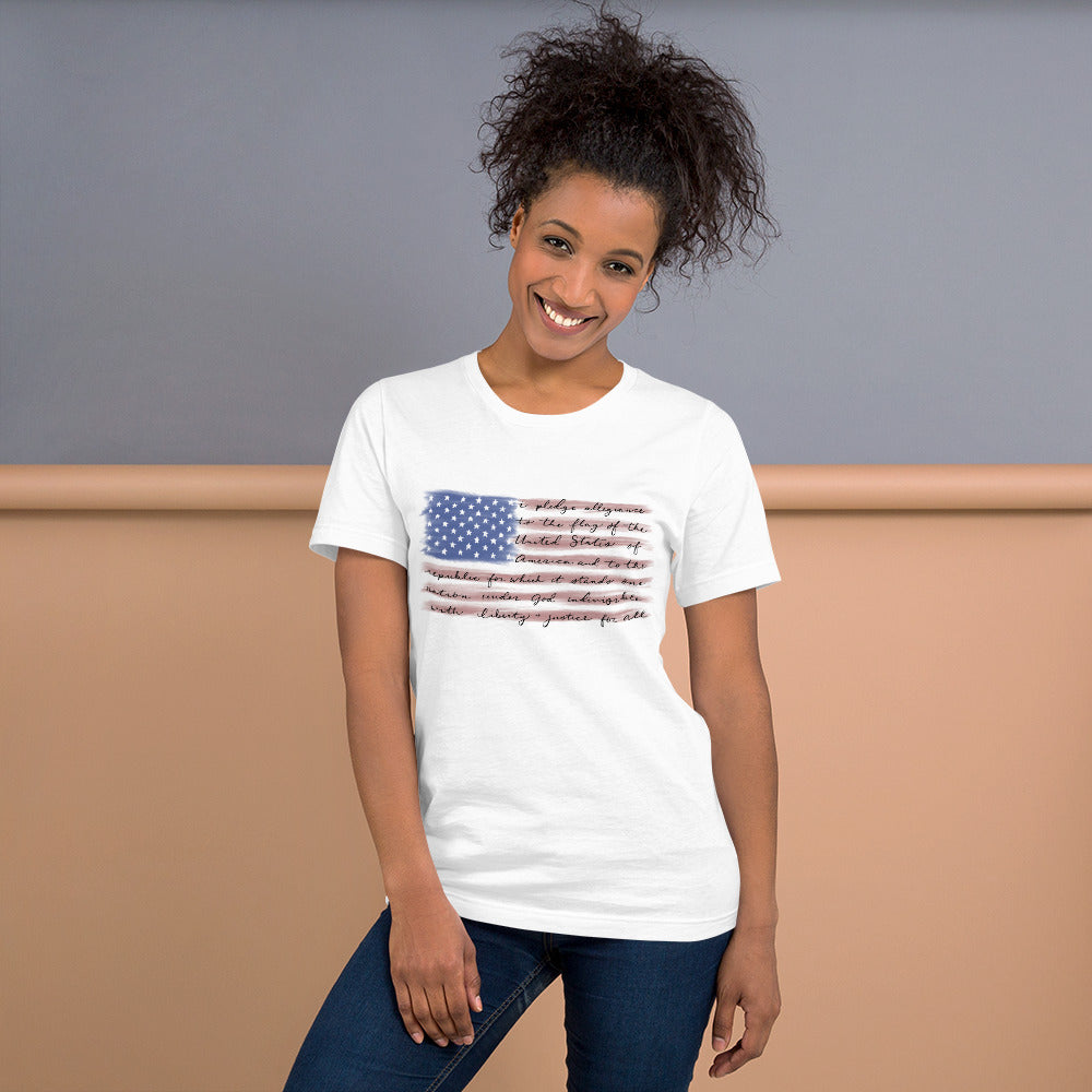 Pledge Of Allegiance USA American Flag Unisex t-shirt