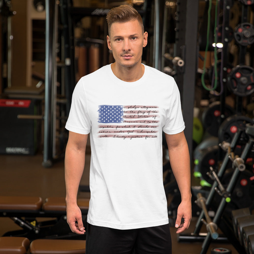 Pledge Of Allegiance USA American Flag Unisex t-shirt