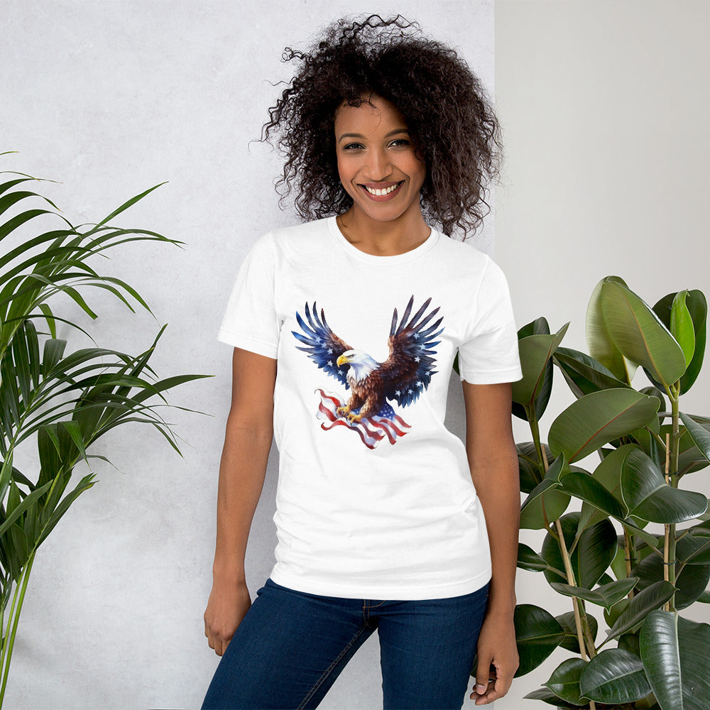 Patriotic Ealge and American Flag Unisex t-shirt