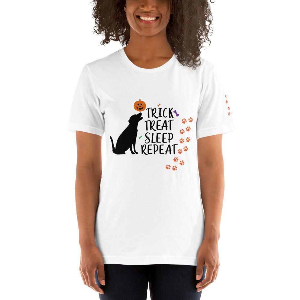 Trick Treat Sleep Repeat Dog Unisex t-shirt