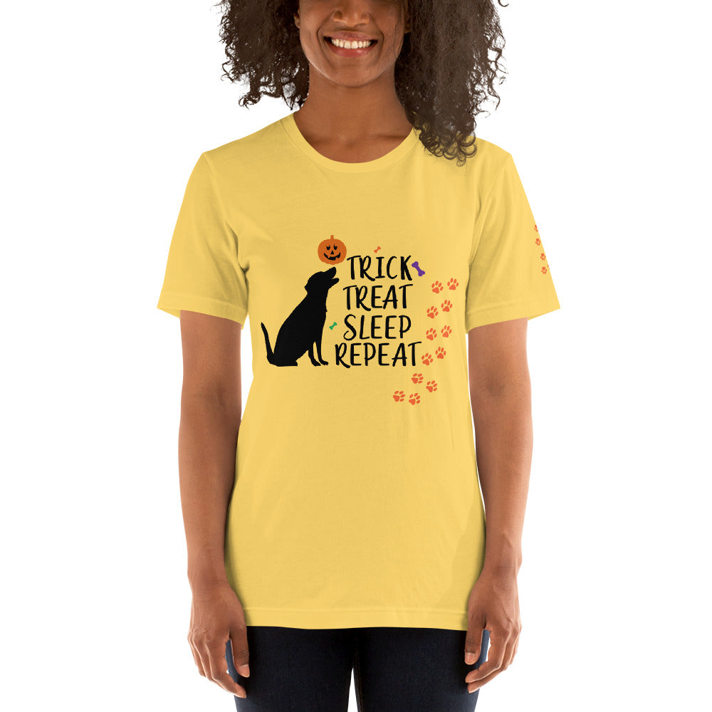 Trick Treat Sleep Repeat Dog Unisex t-shirt