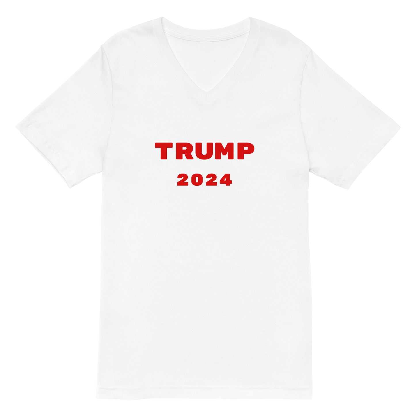 TRUMP 2024 White Unisex Short Sleeve V-Neck T-Shirt