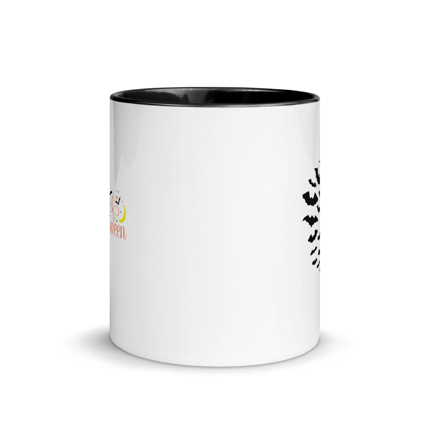 Happy Halloween with Bats Mug with Black Color Inside