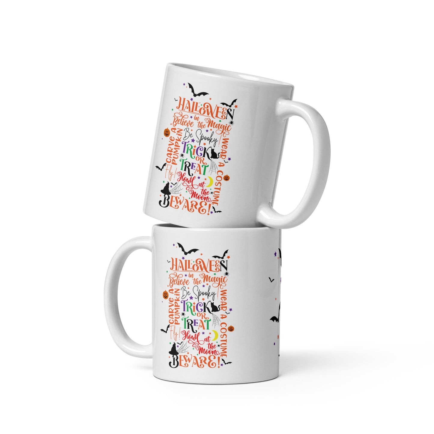 Halloween White glossy mug