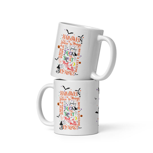 Halloween White glossy mug