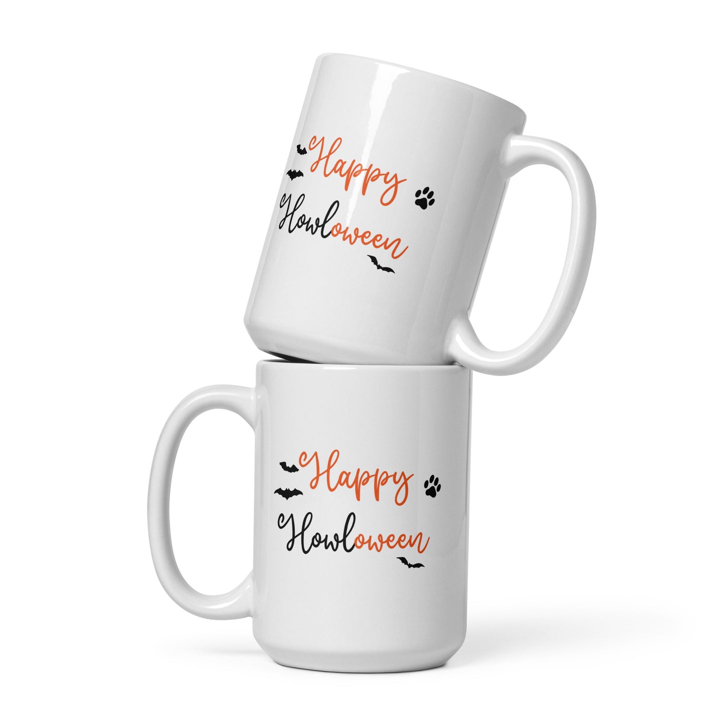 Happy Howloween White glossy mug