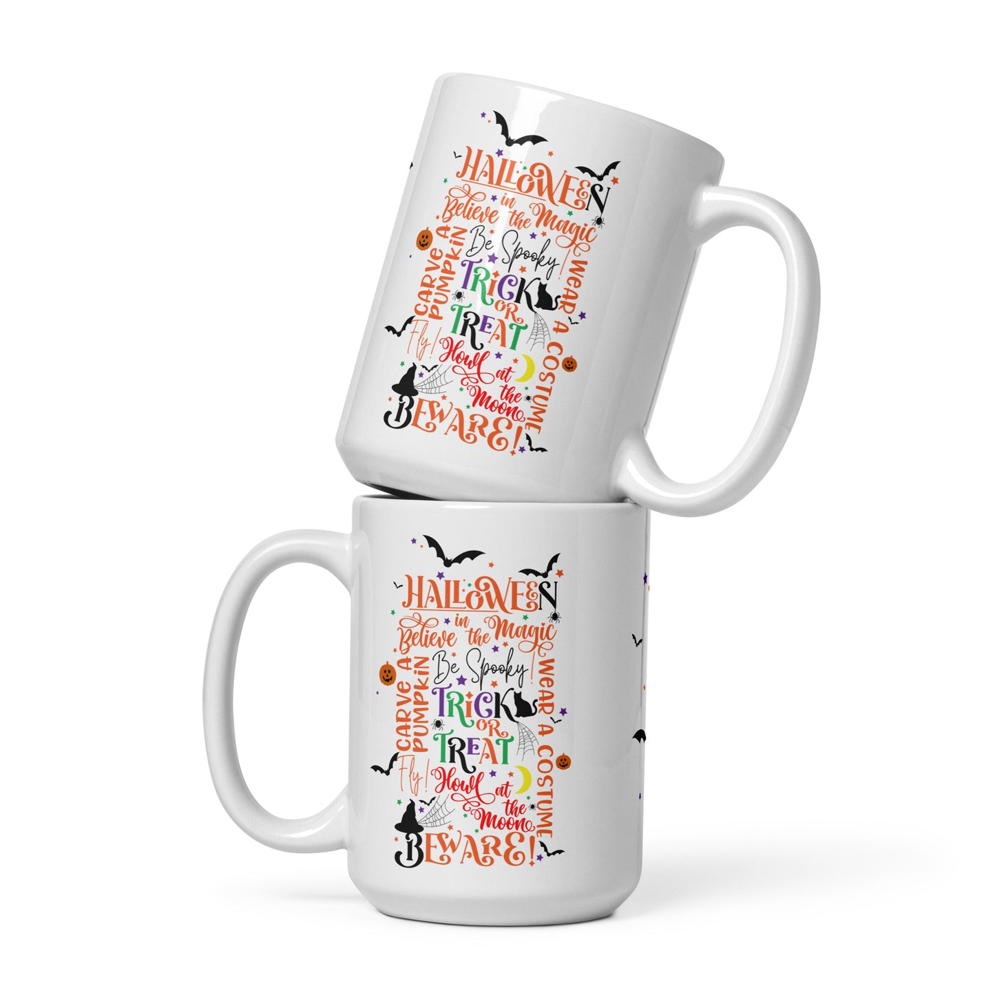 Halloween White glossy mug