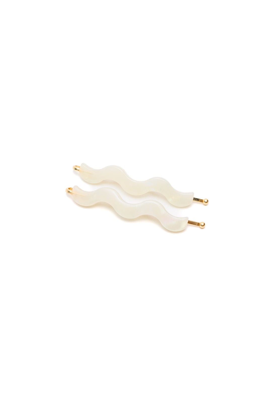 Sleek Waves Hair Clip in White Tortoise